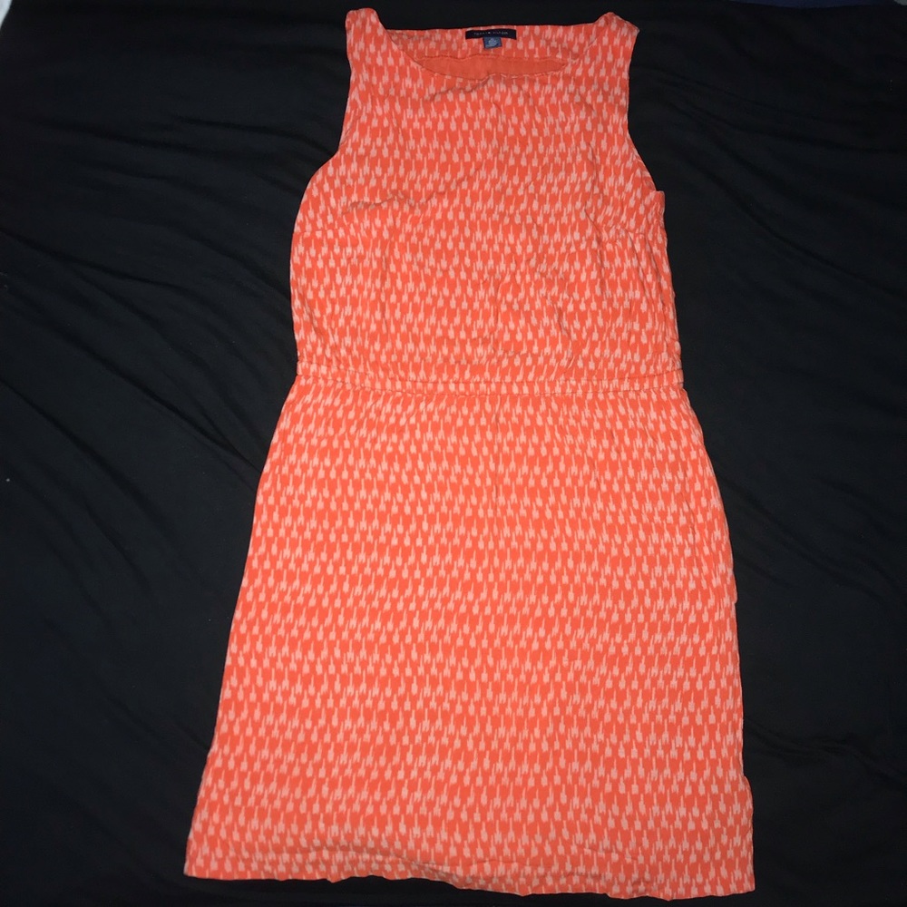 orange printed tommy dress